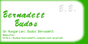 bernadett budos business card